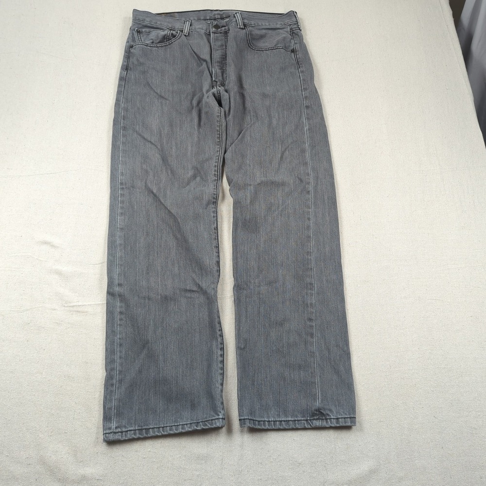Levis 501 Jeans Mens 34x30 Gray Button Fly Classic‎ American Casual Western